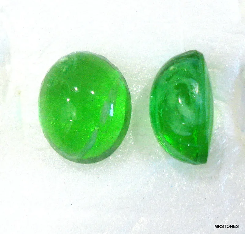 12x10mm (1685) Glass Flawed Peridot Oval Cabochon
