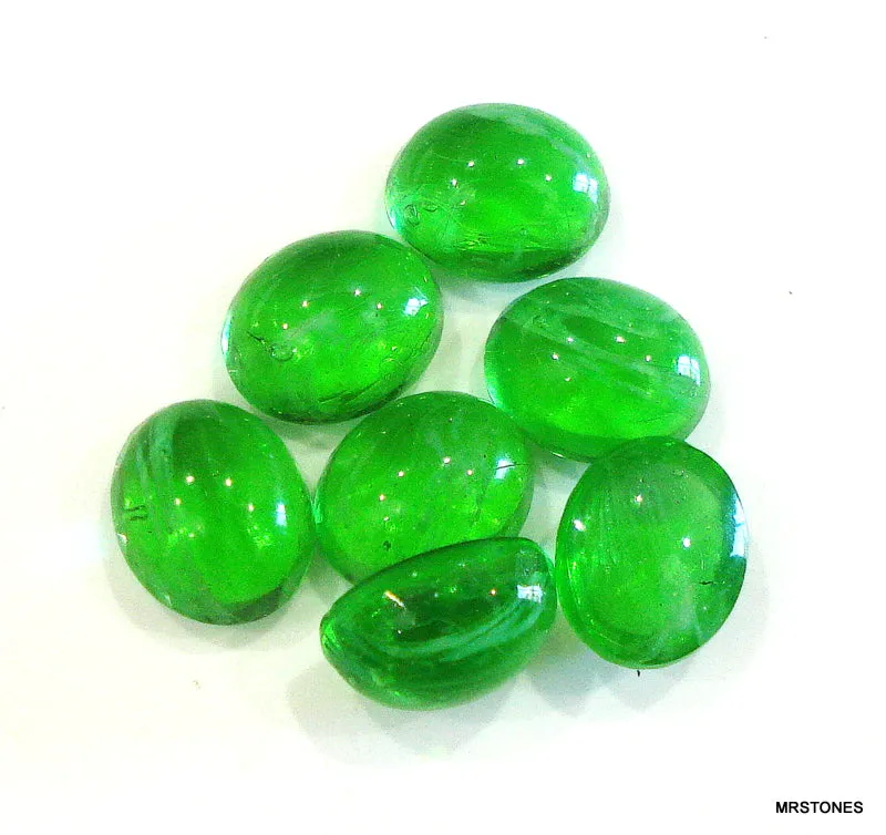 12x10mm (1685) Glass Flawed Peridot Oval Cabochon