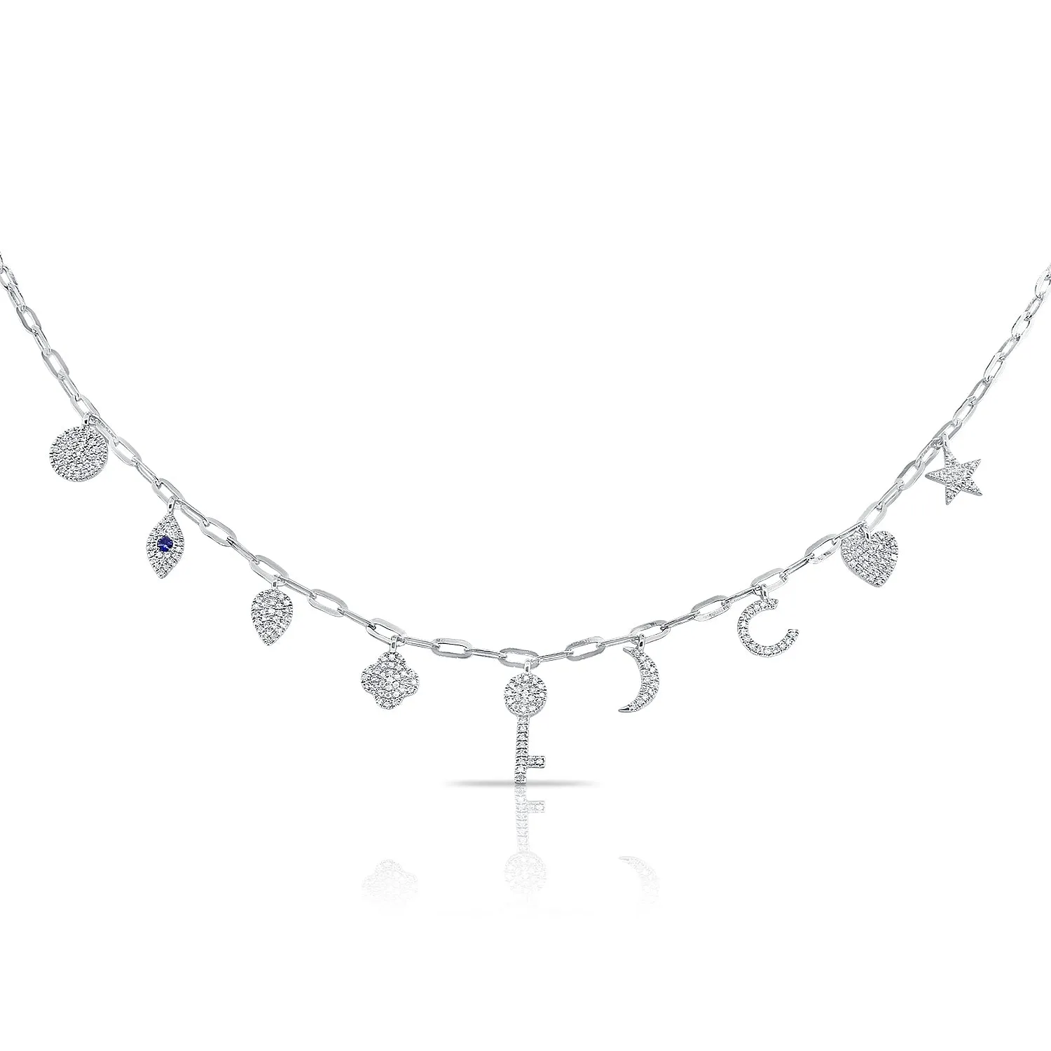 14k Gold & Diamond Charm Necklace - 0.50ct