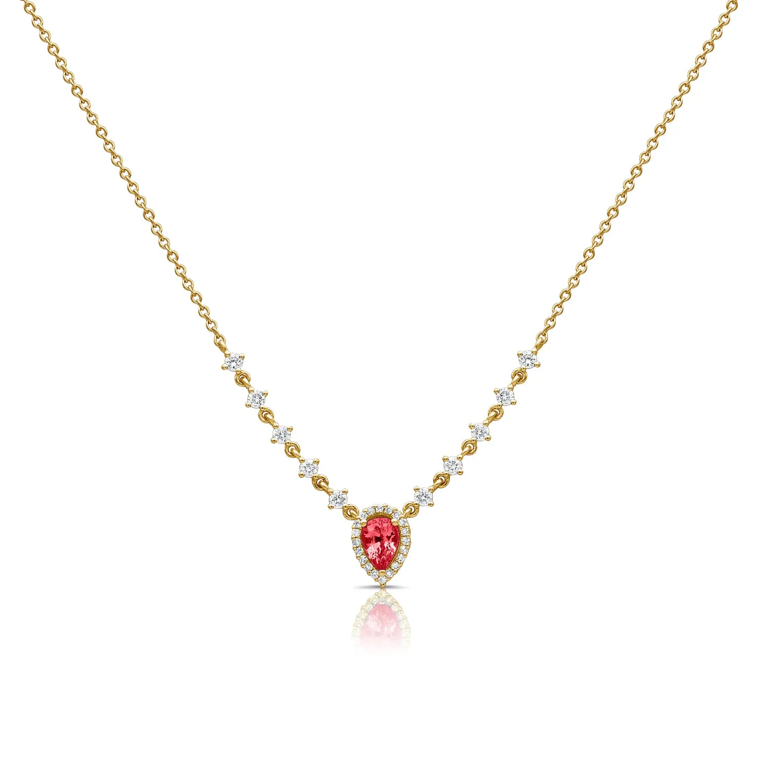 14K Gold Ruby & Diamond Necklace
