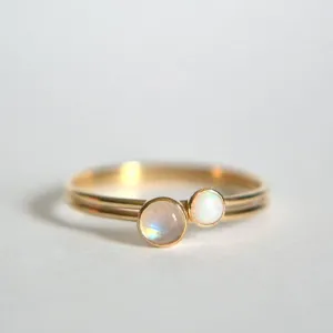 14k Moonstone & Opal Set