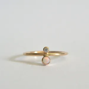 14k Opal & Diamond Ring