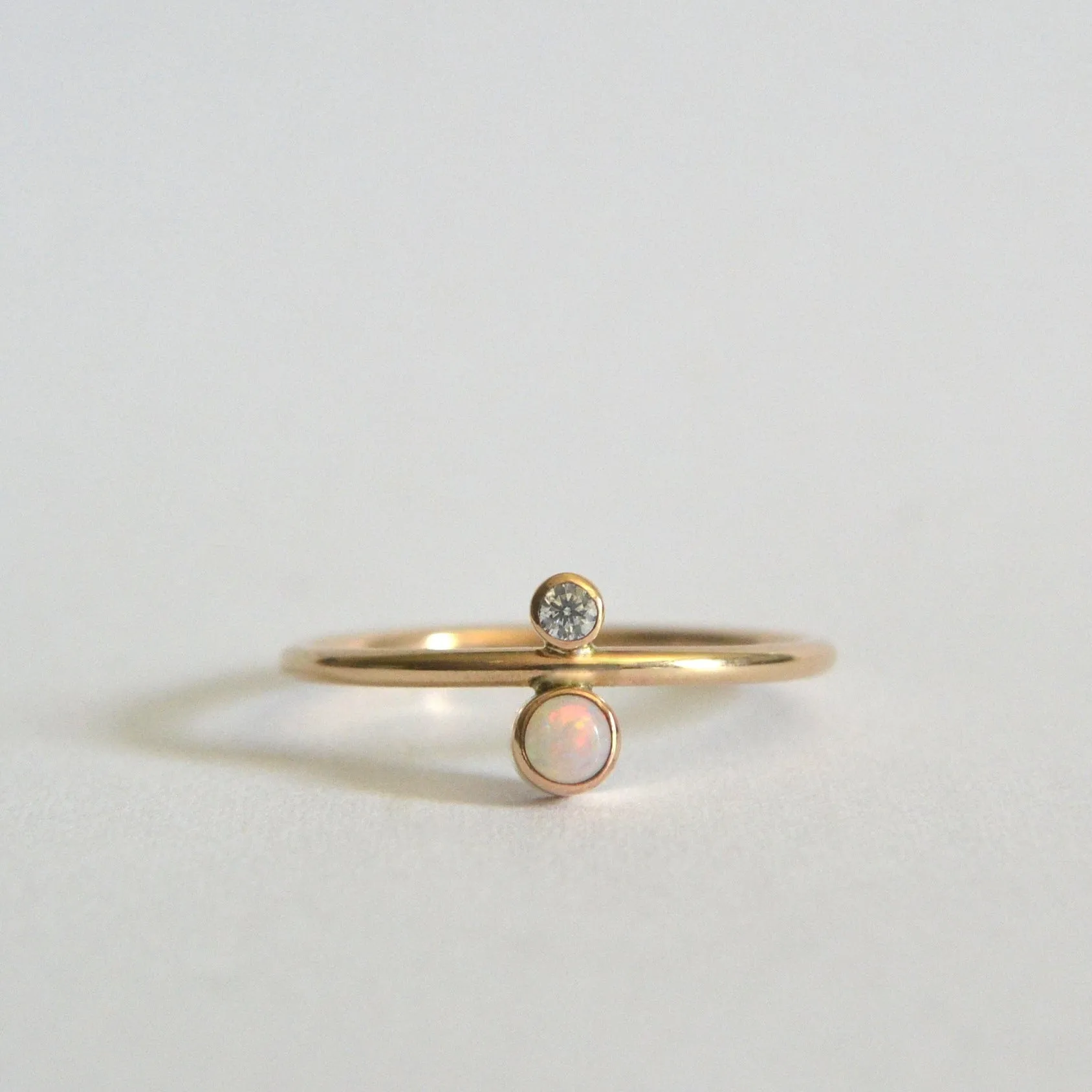 14k Opal & Diamond Ring