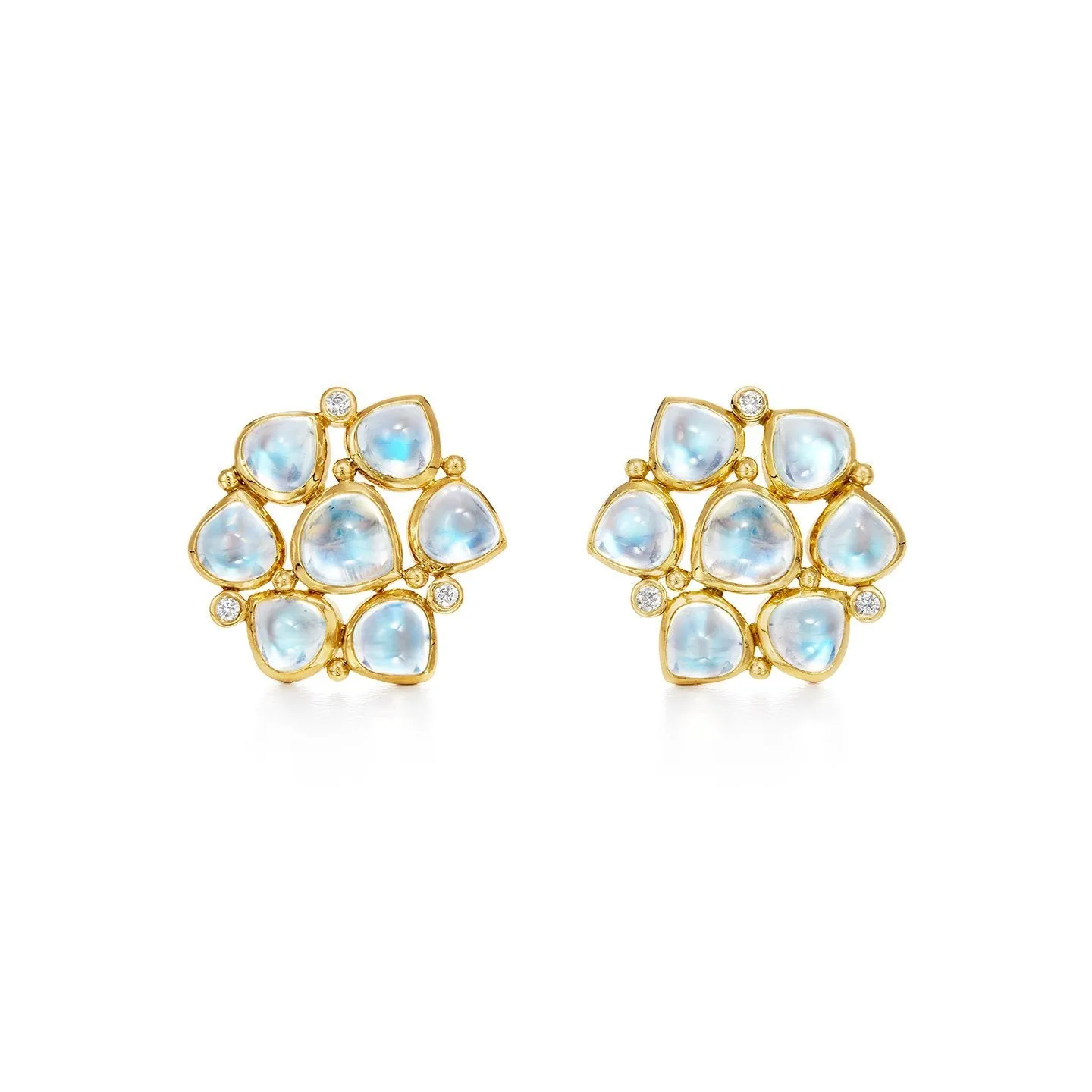 18K Cluster Earrings