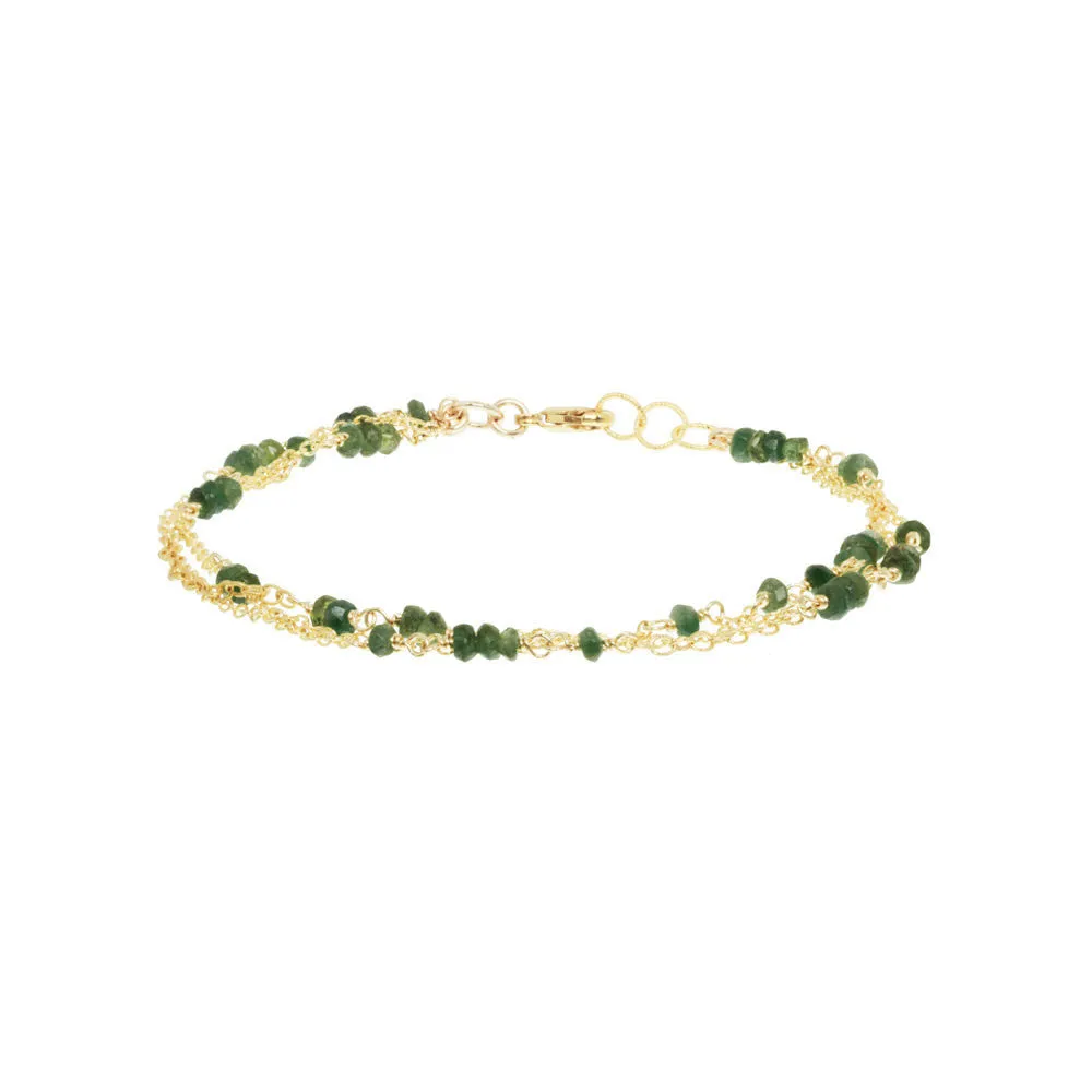 3 Strand Gemstone Chain Bracelet