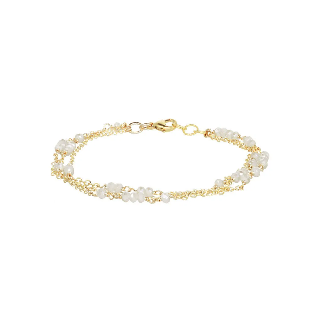 3 Strand Gemstone Chain Bracelet