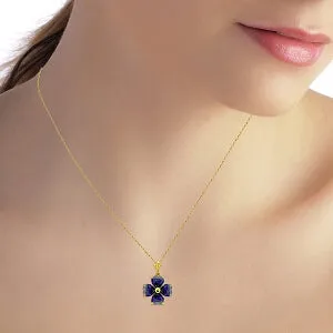 3.6 Carat 14K Solid Yellow Gold Beauty At Best Sapphire Necklace