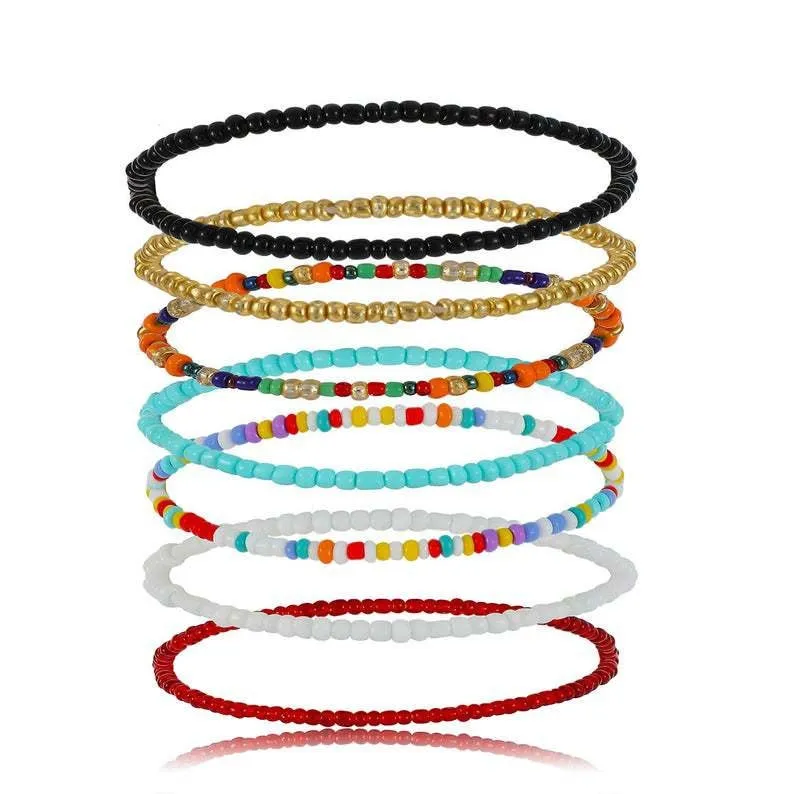 5 Pieces Beaded Anklet, Bead Anklet Ankle Bracelet, Dainty Anklet , Gift for Her, Gift for Girlfriend Wife Mom, Boho Foot Jewelry For Women