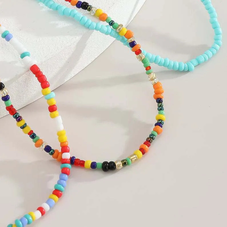 5 Pieces Beaded Anklet, Bead Anklet Ankle Bracelet, Dainty Anklet , Gift for Her, Gift for Girlfriend Wife Mom, Boho Foot Jewelry For Women
