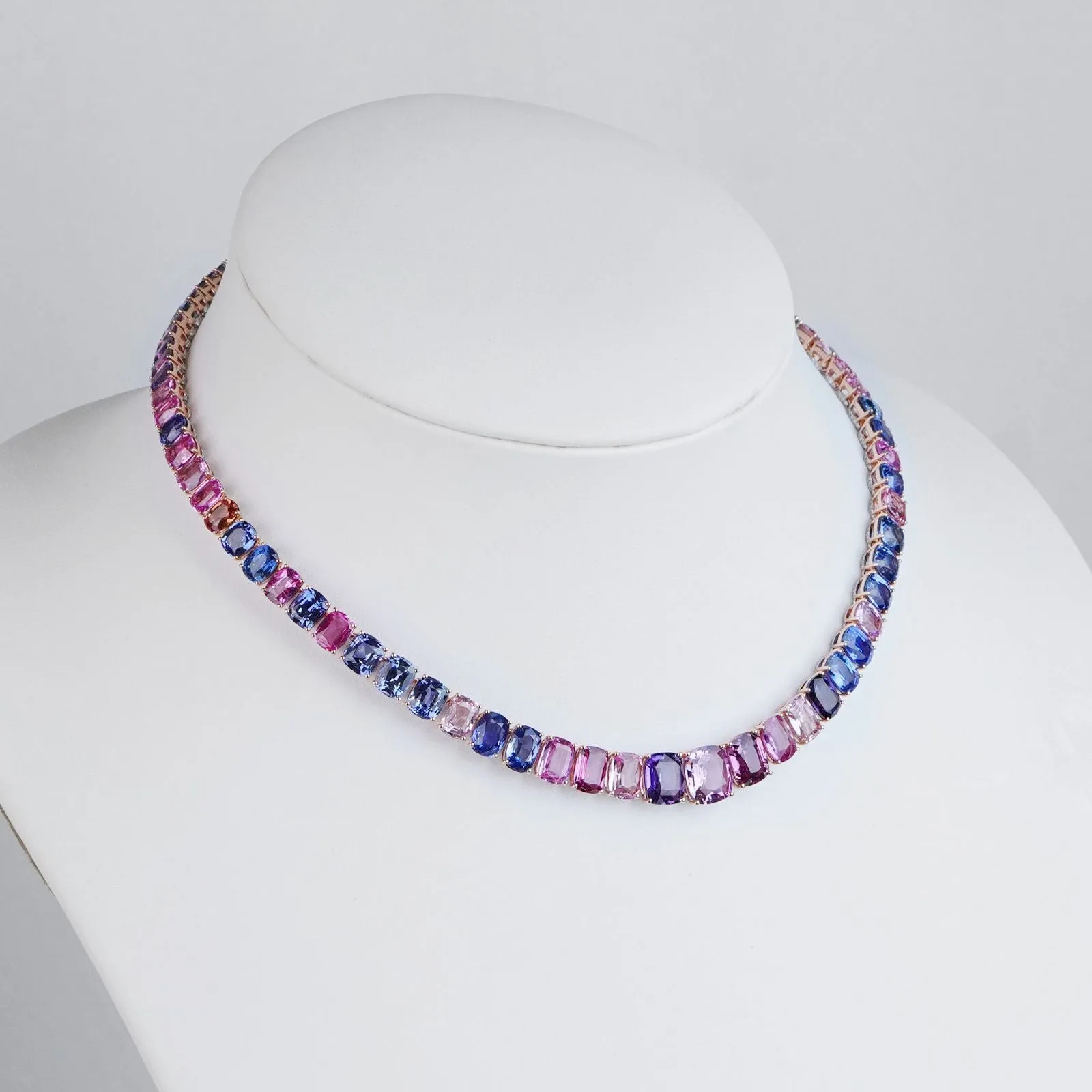 97.19 cts Fancy Cushion Sapphire Necklace (ENQUIRE)