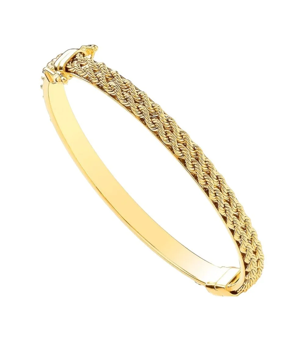 9ct Gold 5.3mm Fancy Rope Bangle