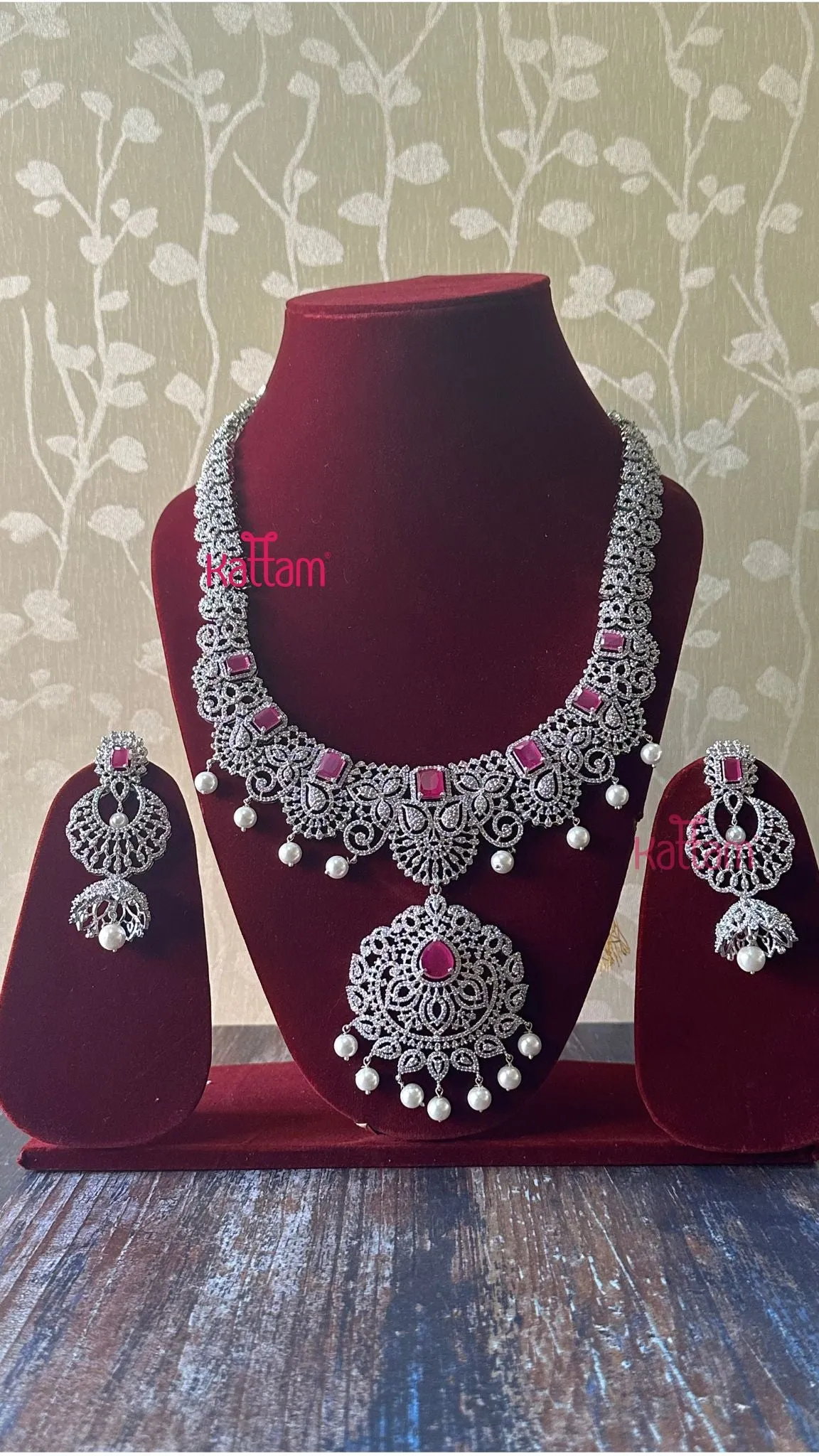 AD Leafy Ruby Bridal Haram