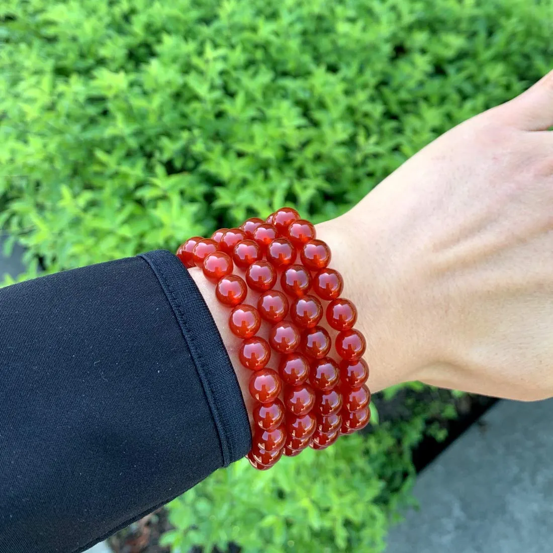 Adabele Natural Gemstone Bracelet 7.5 inch Stretchy Chakra Gems Stones 8mm (0.31") Beads Healing Crystal Quartz Women Men Girls Gifts (Unisex) Carnelian 8.0 Inches