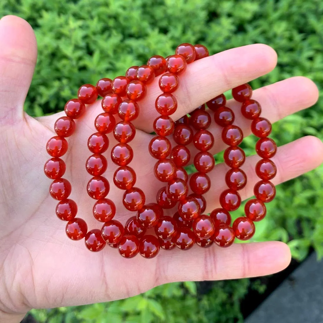 Adabele Natural Gemstone Bracelet 7.5 inch Stretchy Chakra Gems Stones 8mm (0.31") Beads Healing Crystal Quartz Women Men Girls Gifts (Unisex) Carnelian 8.0 Inches