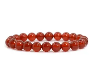 Adabele Natural Gemstone Bracelet 7.5 inch Stretchy Chakra Gems Stones 8mm (0.31") Beads Healing Crystal Quartz Women Men Girls Gifts (Unisex) Carnelian 8.0 Inches