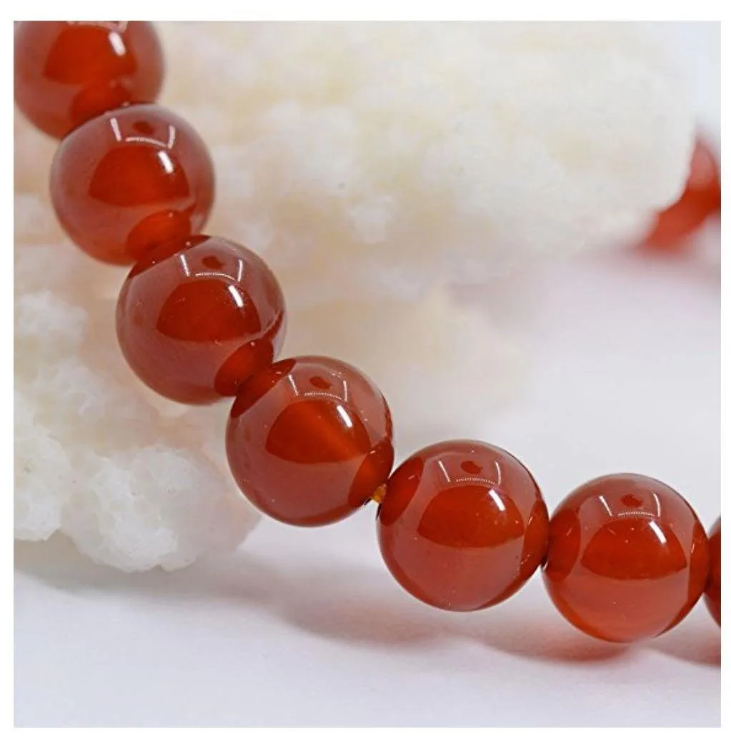 Adabele Natural Gemstone Bracelet 7.5 inch Stretchy Chakra Gems Stones 8mm (0.31") Beads Healing Crystal Quartz Women Men Girls Gifts (Unisex) Carnelian 8.0 Inches