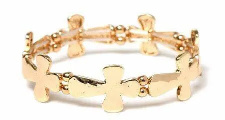 All Side Cross Bracelet Gold
