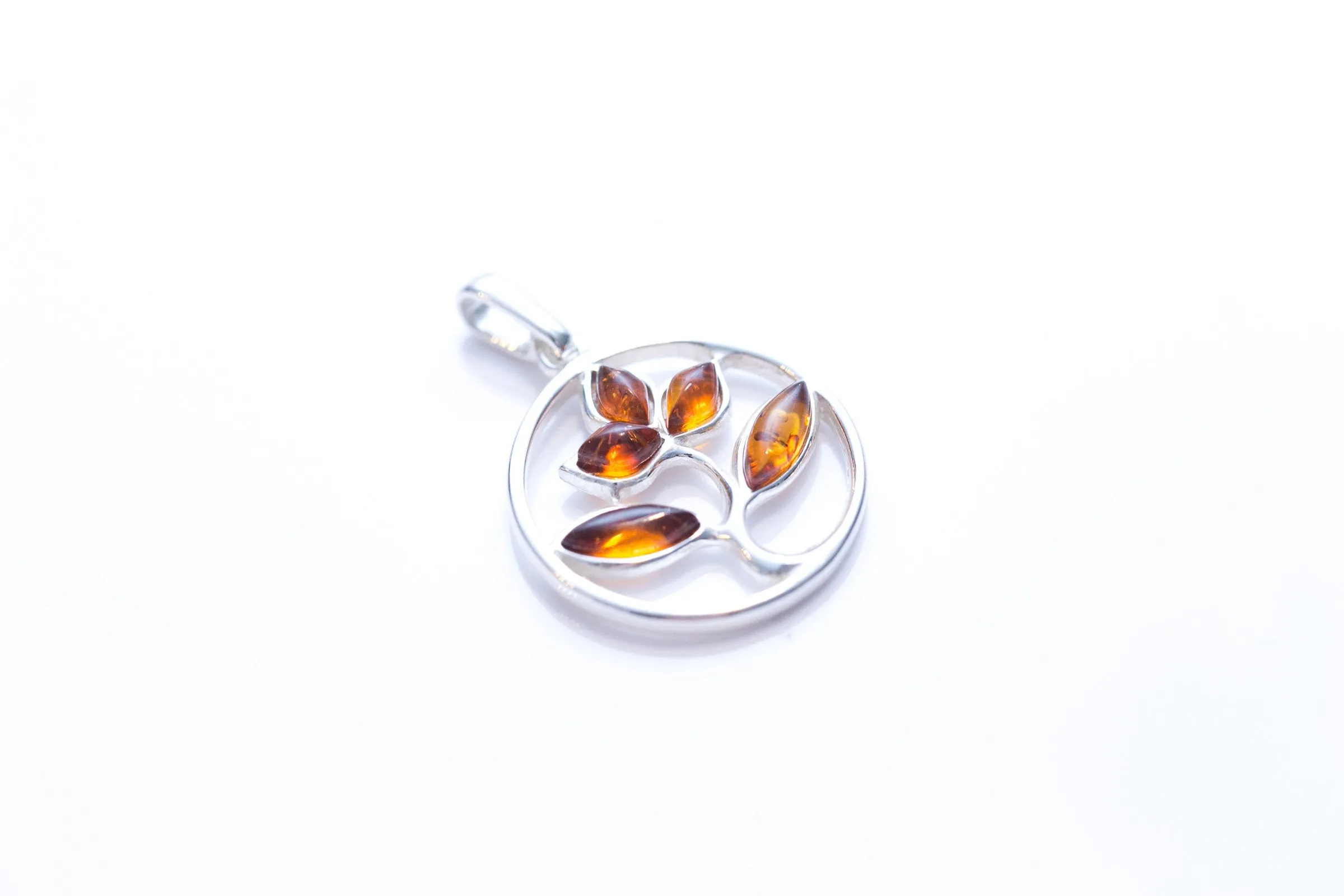 Amber Tree Charm Pendant