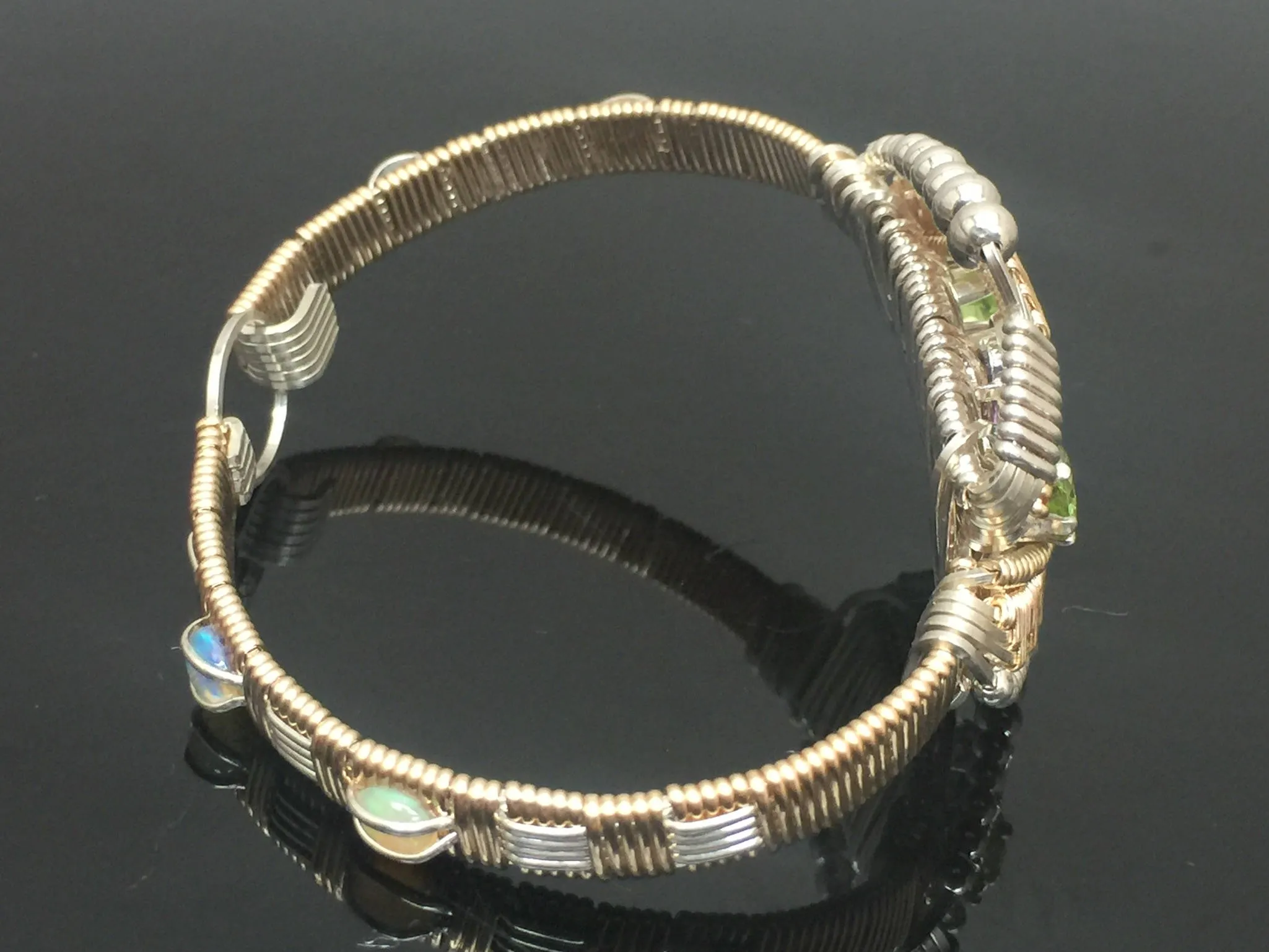 Amethyst and Peridot Eclipse Deco Bangle