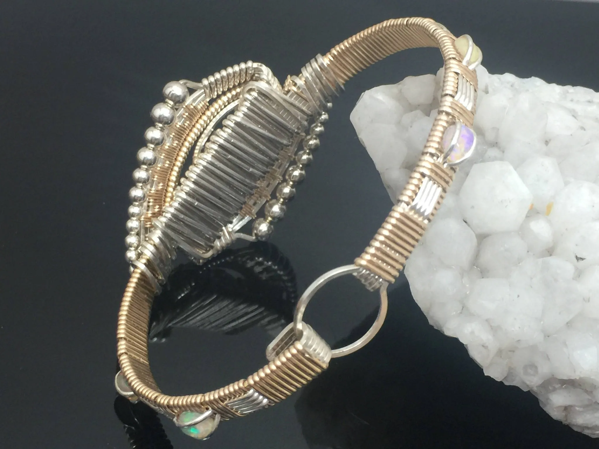 Amethyst and Peridot Eclipse Deco Bangle