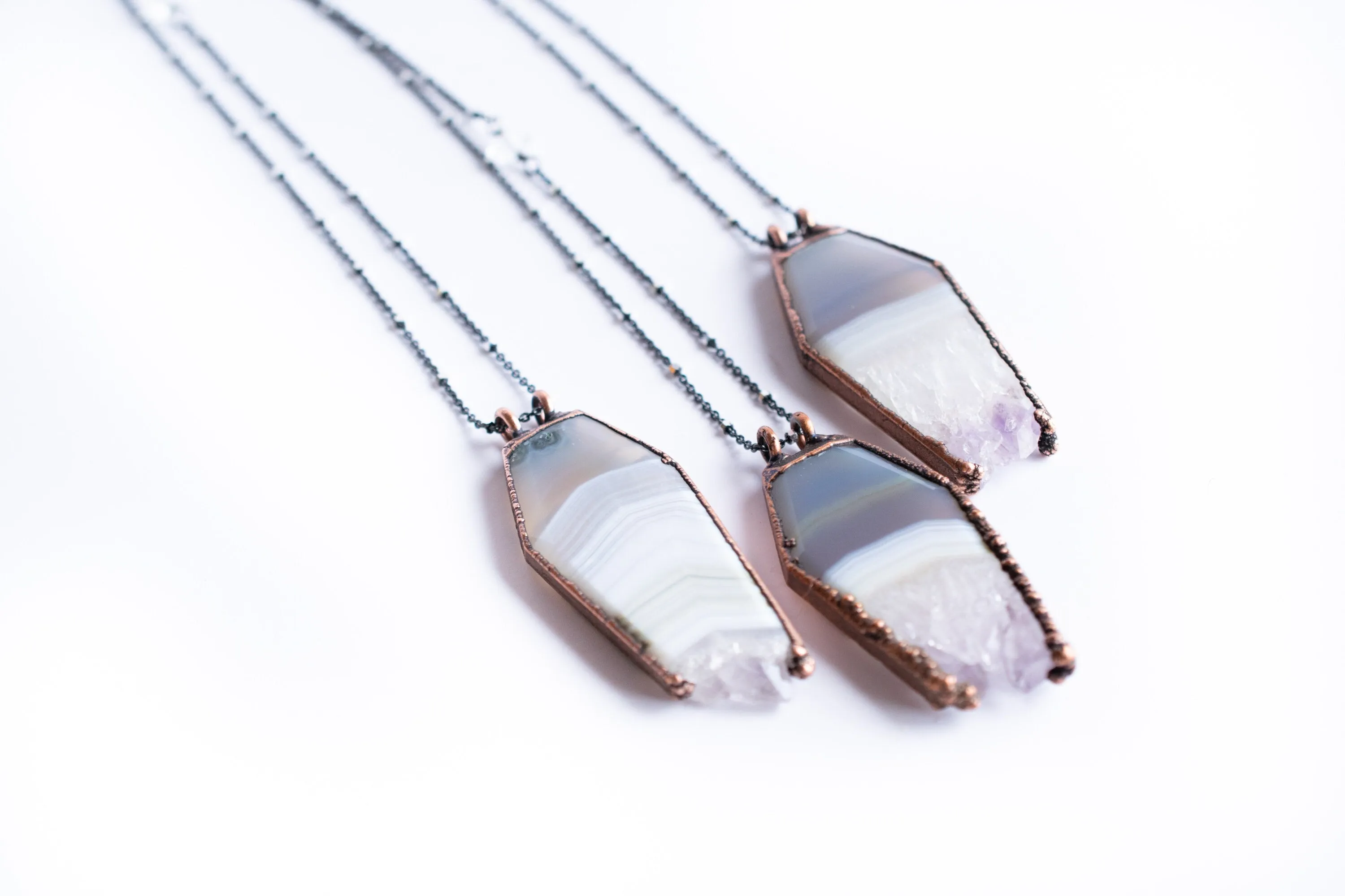 Amethyst slice necklace | Amethyst jewelry