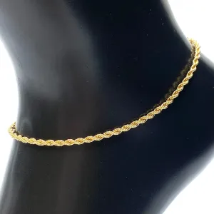 Anklet Metal Chain Rope Gold