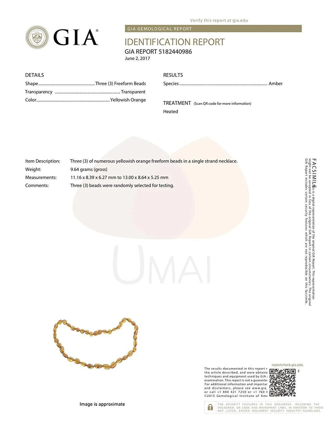 Baltic Amber Necklace for Natural Pain Relief - 18 Inches Long