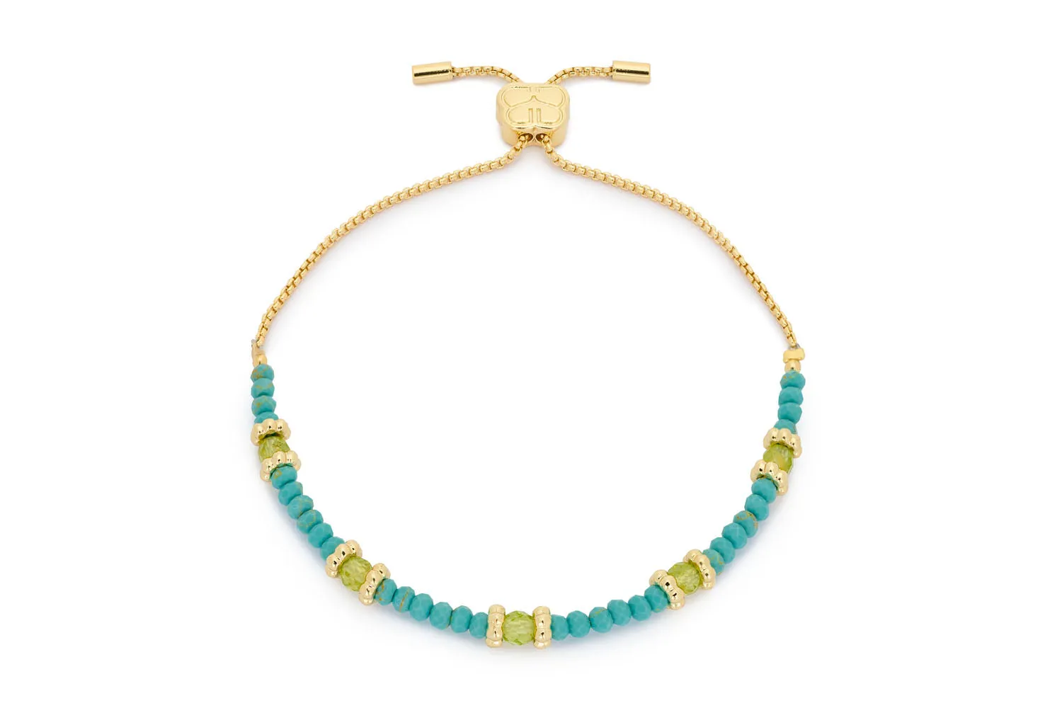 Bimini Peridot and Turquoise Gold Stacking Bracelet