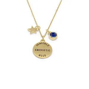 Birthstone Necklace September Gold Plated