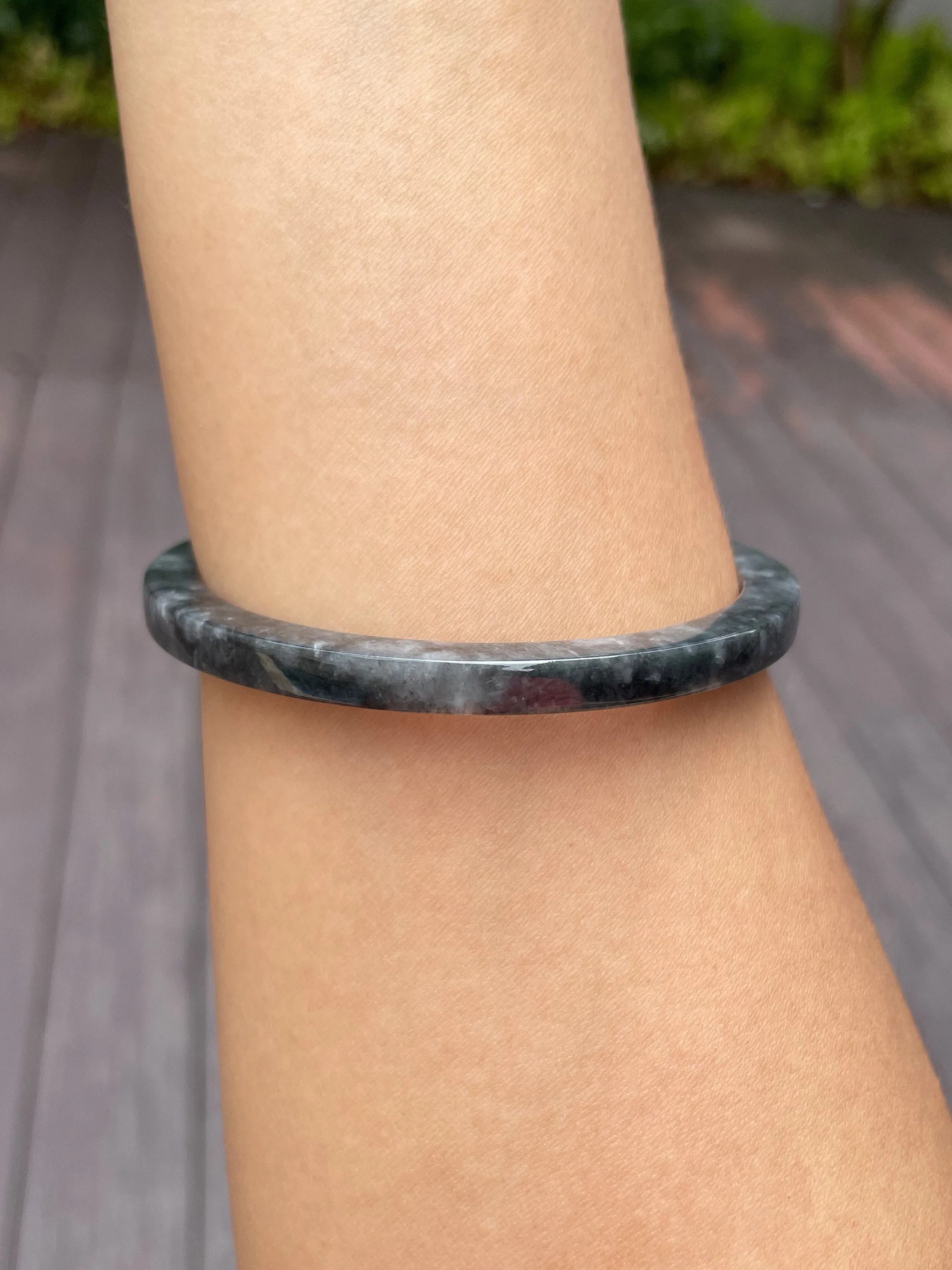 Black Jade Bangle | 60mm (NJBA053)