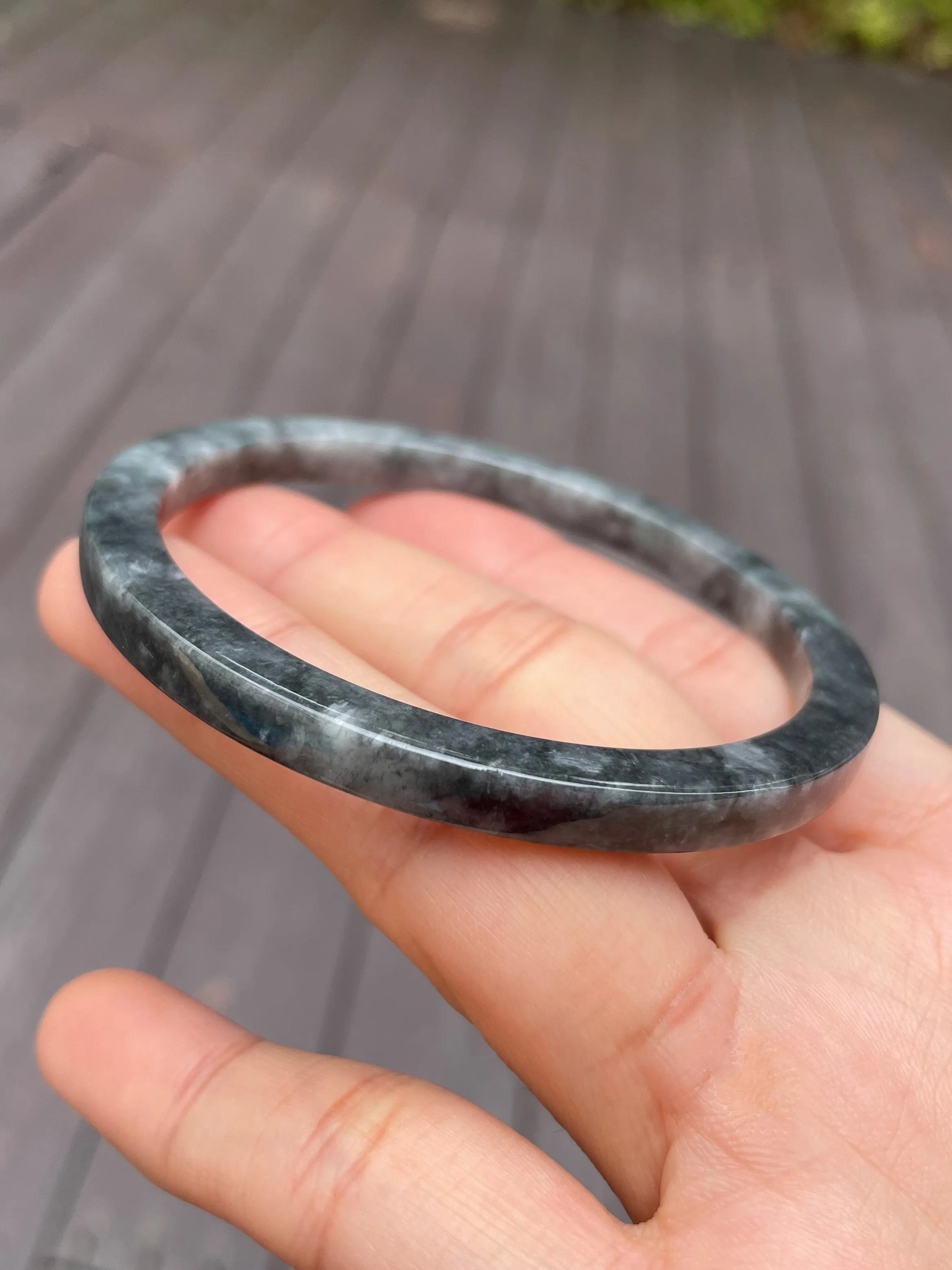 Black Jade Bangle | 60mm (NJBA053)