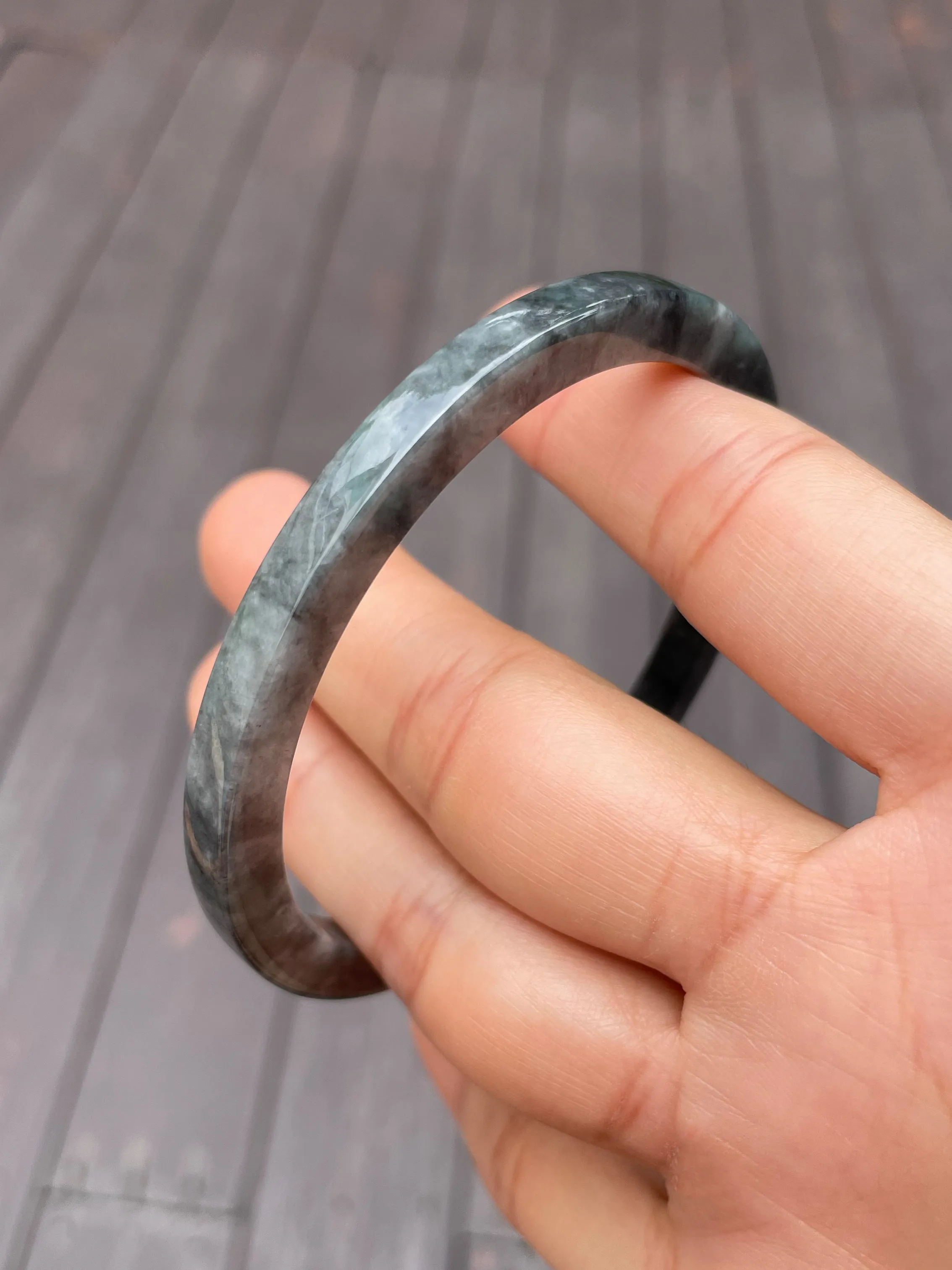 Black Jade Bangle | 60mm (NJBA053)