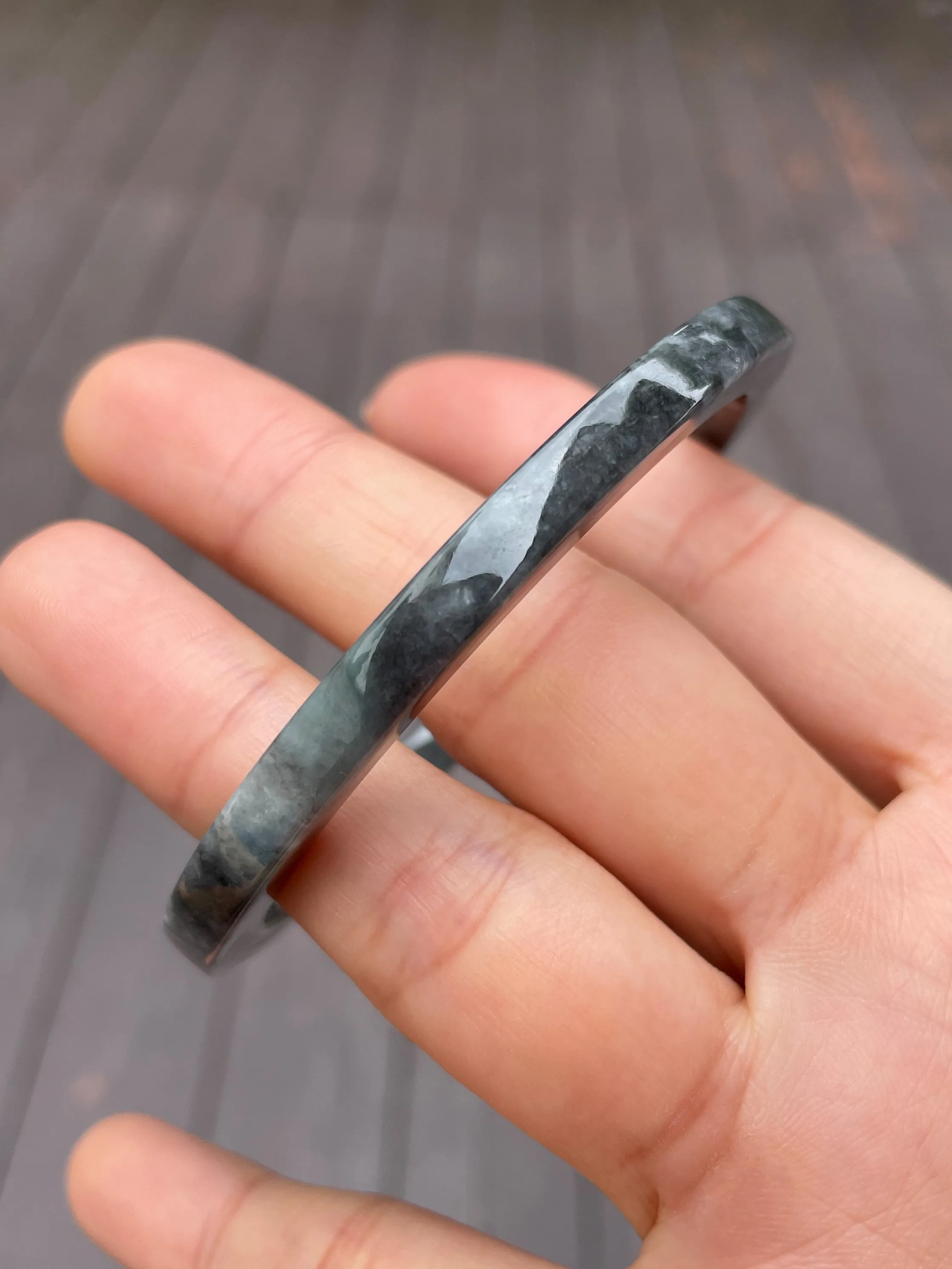 Black Jade Bangle | 60mm (NJBA053)