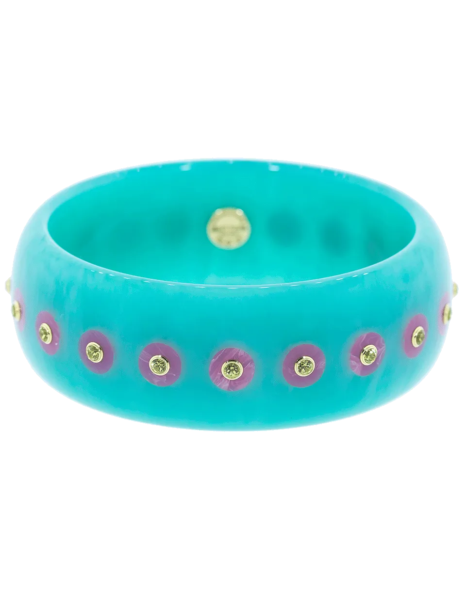 Blue and Pink Peridot Bangle