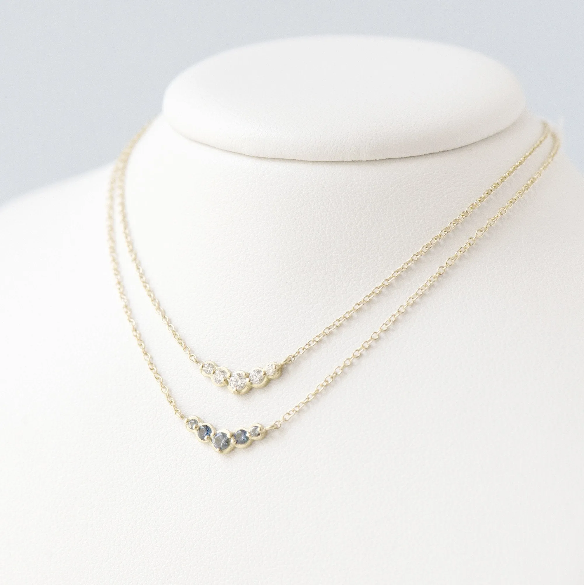 Blue Sapphire Arc Necklace