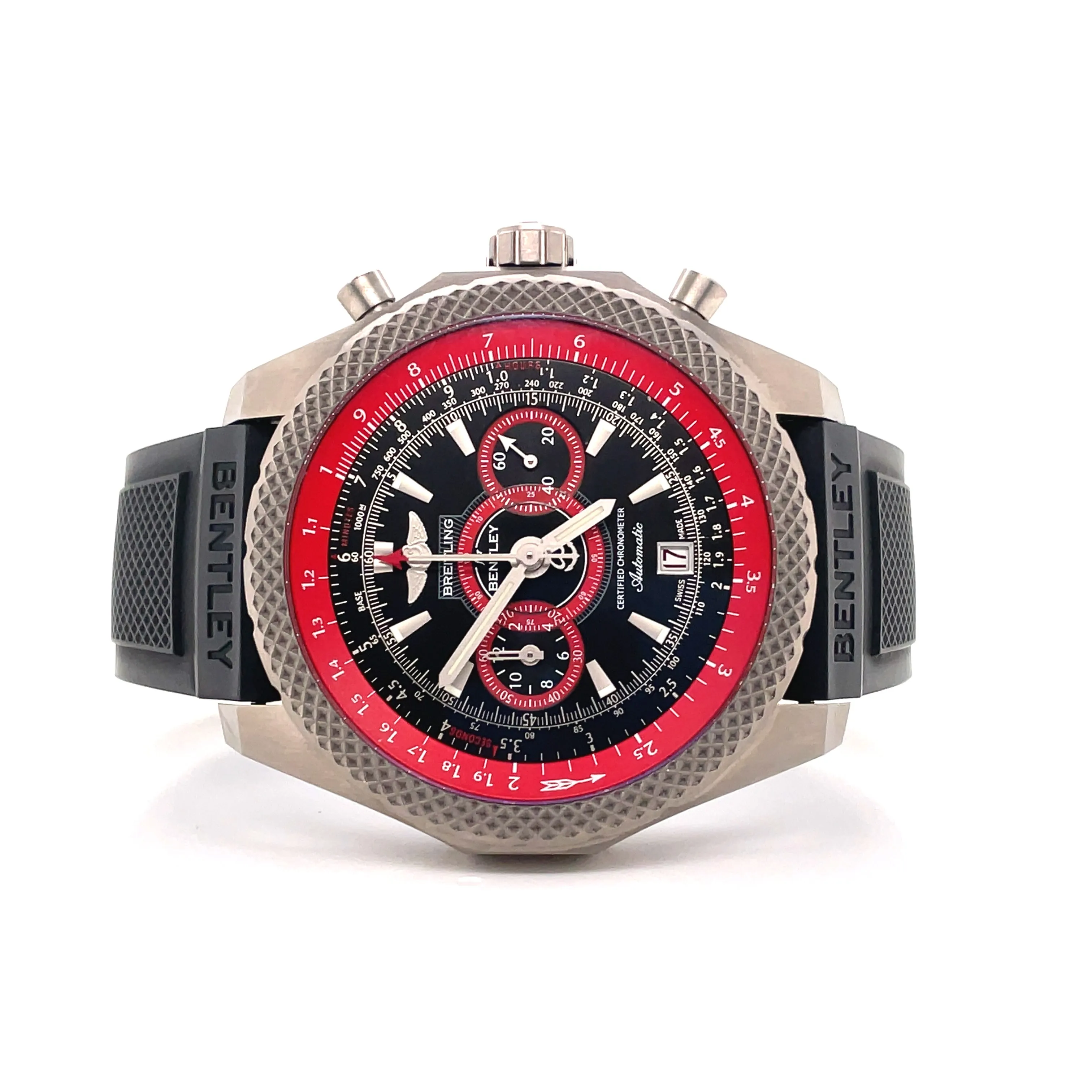 Breitling Bentley Supersports Chronograph Titanium Herrenuhr Ref. E27365 Box and Papers PreOwned Red limited Edition 635/1000
