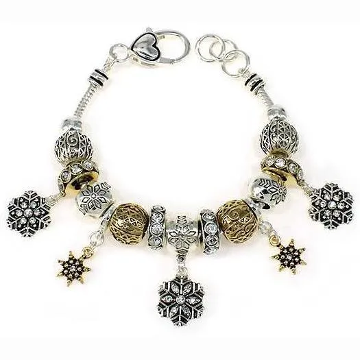 Charm Bracelet Two Tone Christmas
