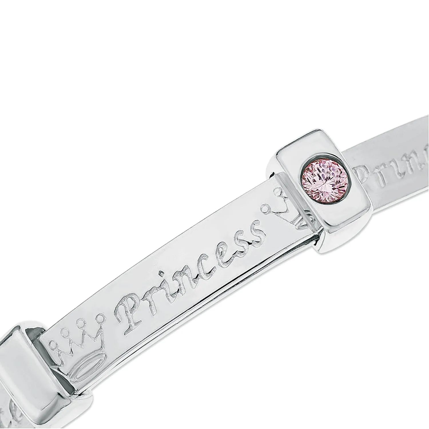 Children's Beautiful Silver Princess and Prince Baby Bangle (0–1 years)