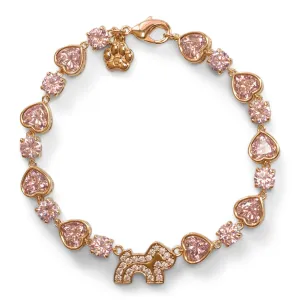 Cloud Haven Heart Crystal Logo Bracelet Pink