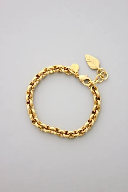 David Aubrey Gold Rolo Chain Bracelet