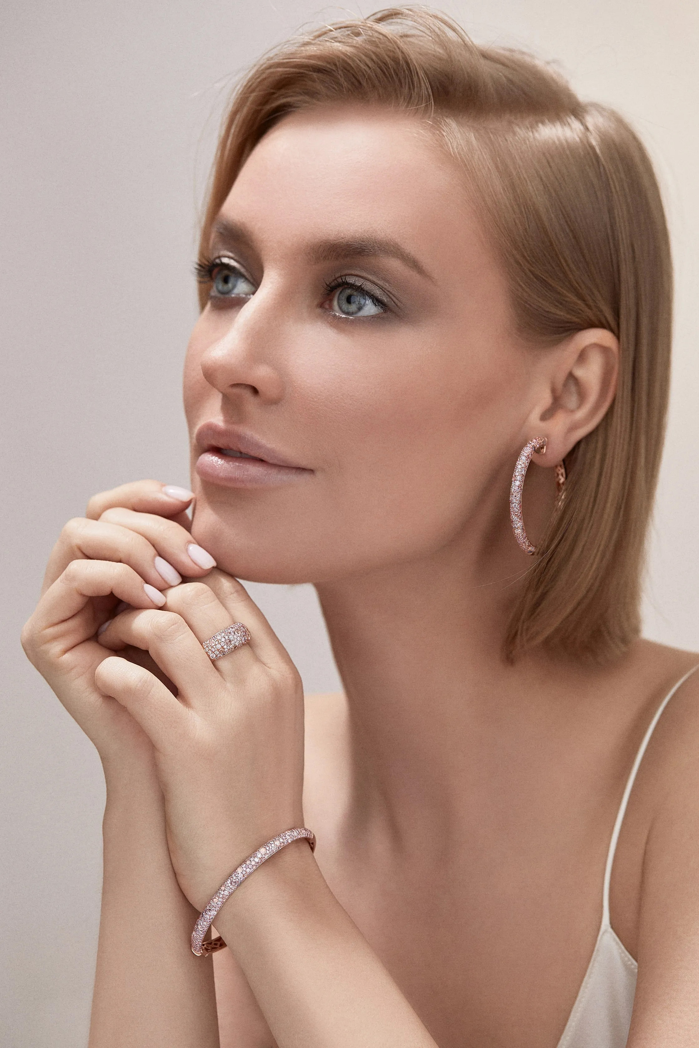 Diamond Dome Hoop Earrings