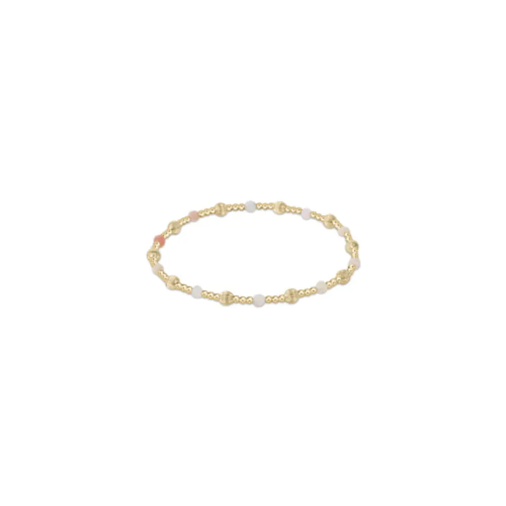 Dignity Sincerity Pattern 4mm Bead Bracelet - Pink Opal