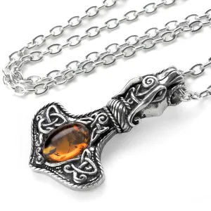 Dragon Hammer with Amber Gemstone