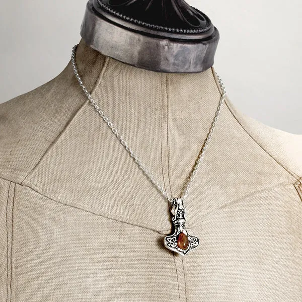 Dragon Hammer with Amber Gemstone