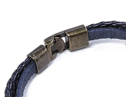Electomania Zodiac Sign Constellation Zodiac Star Sun Sign Handmade Black Leather Bracelet For Unisex