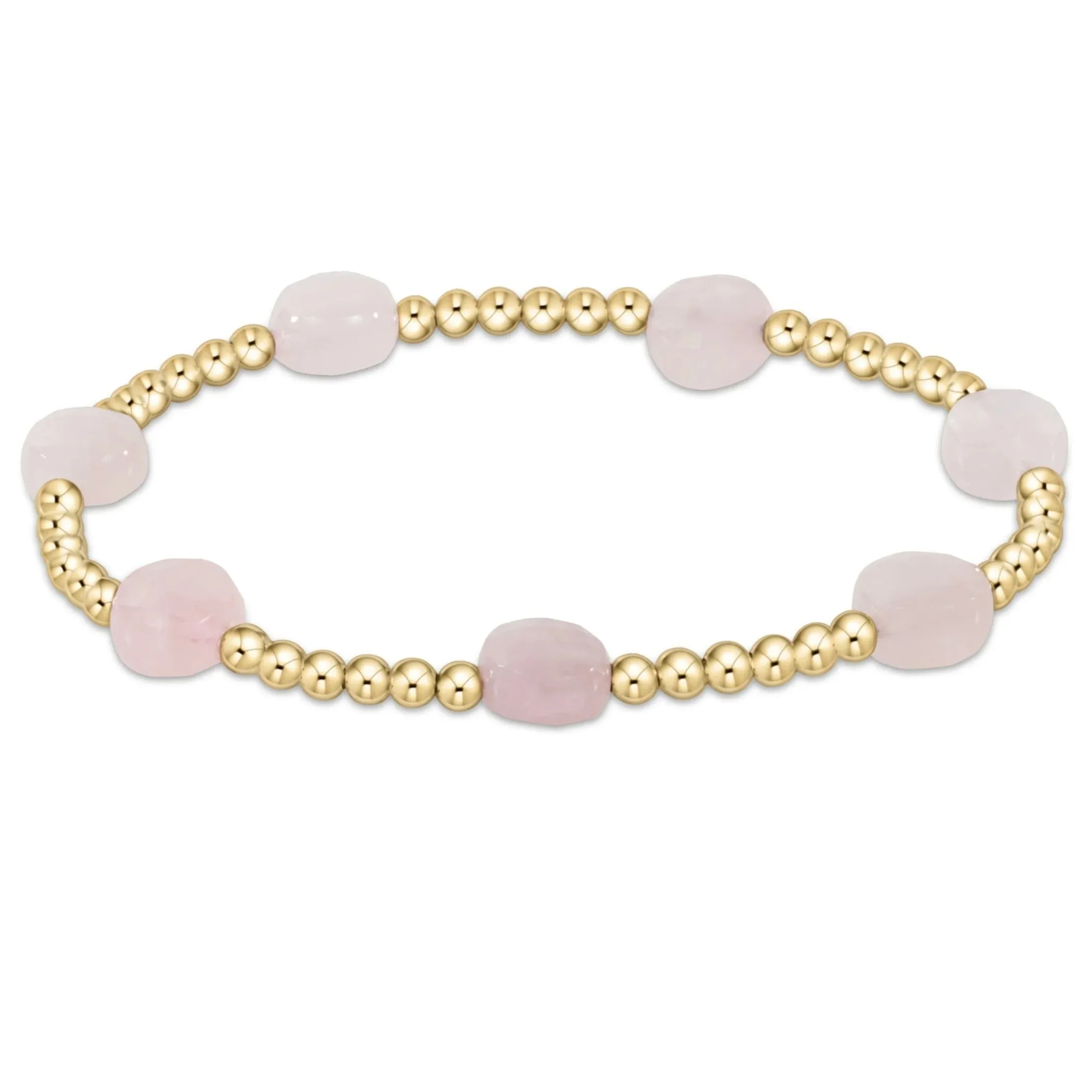 EN-Admire Gold 3mm Bead Bracelet-Pink Opal