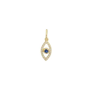 EVIL EYE DIAMOND AND BLUE SAPPHIRE NECKLACE