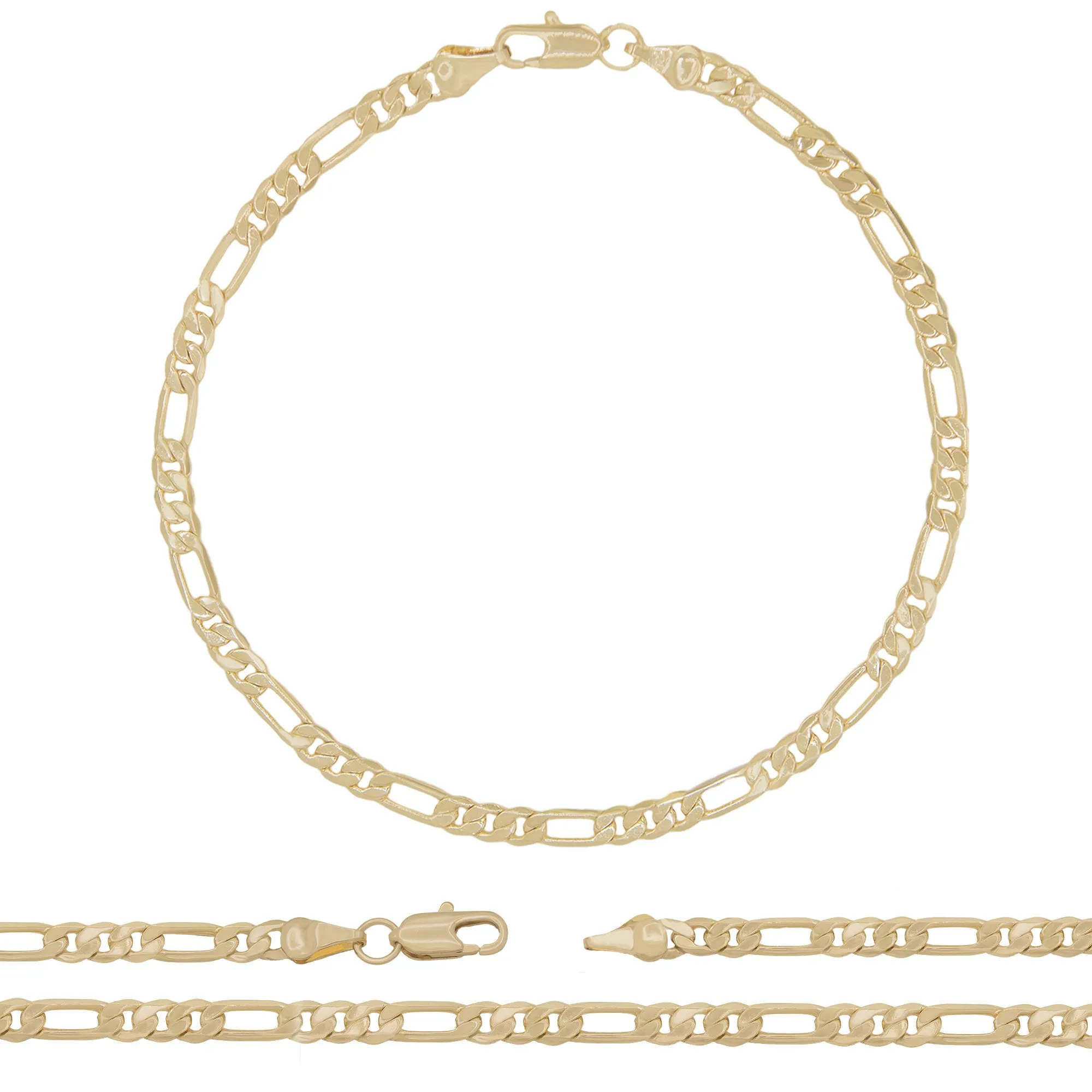Figaro Chain Anklet 14K Gold Filled Jewelry Women 9.5''