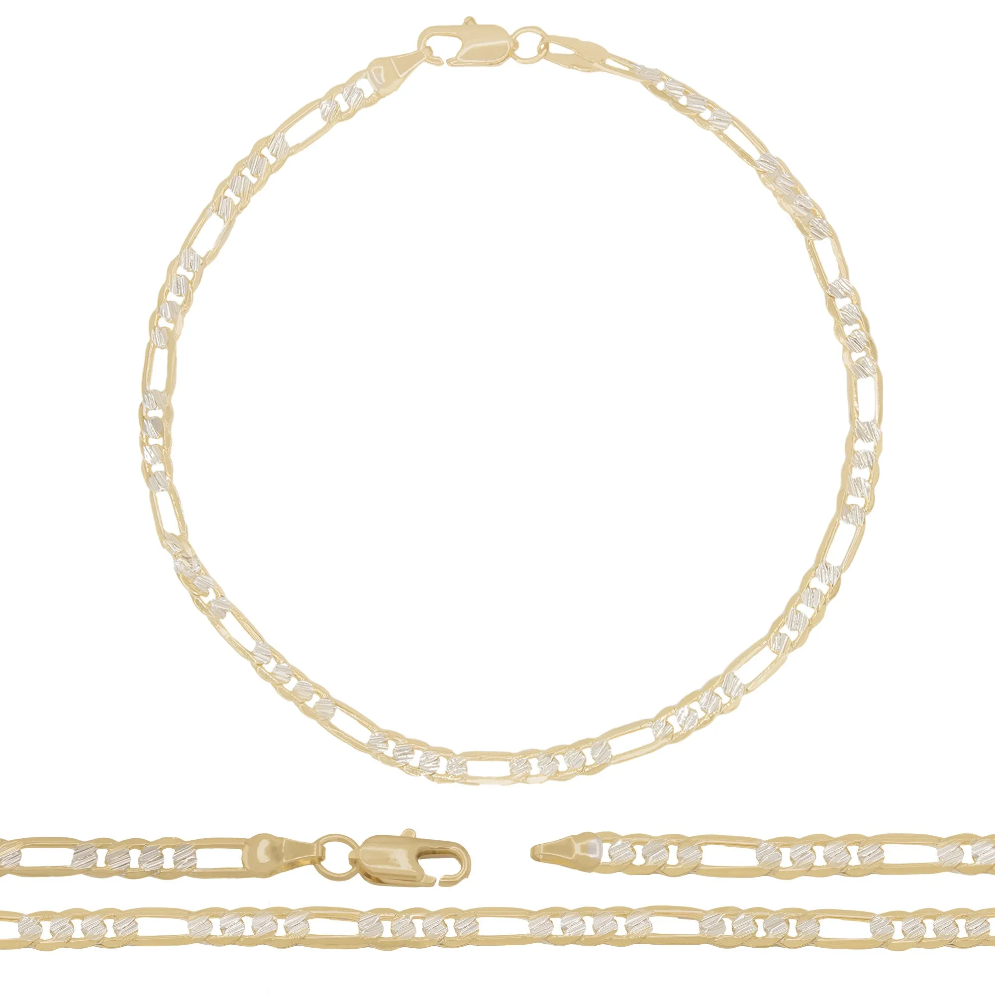 Figaro Chain Anklet 14K Gold Filled Jewelry Women 9.5''