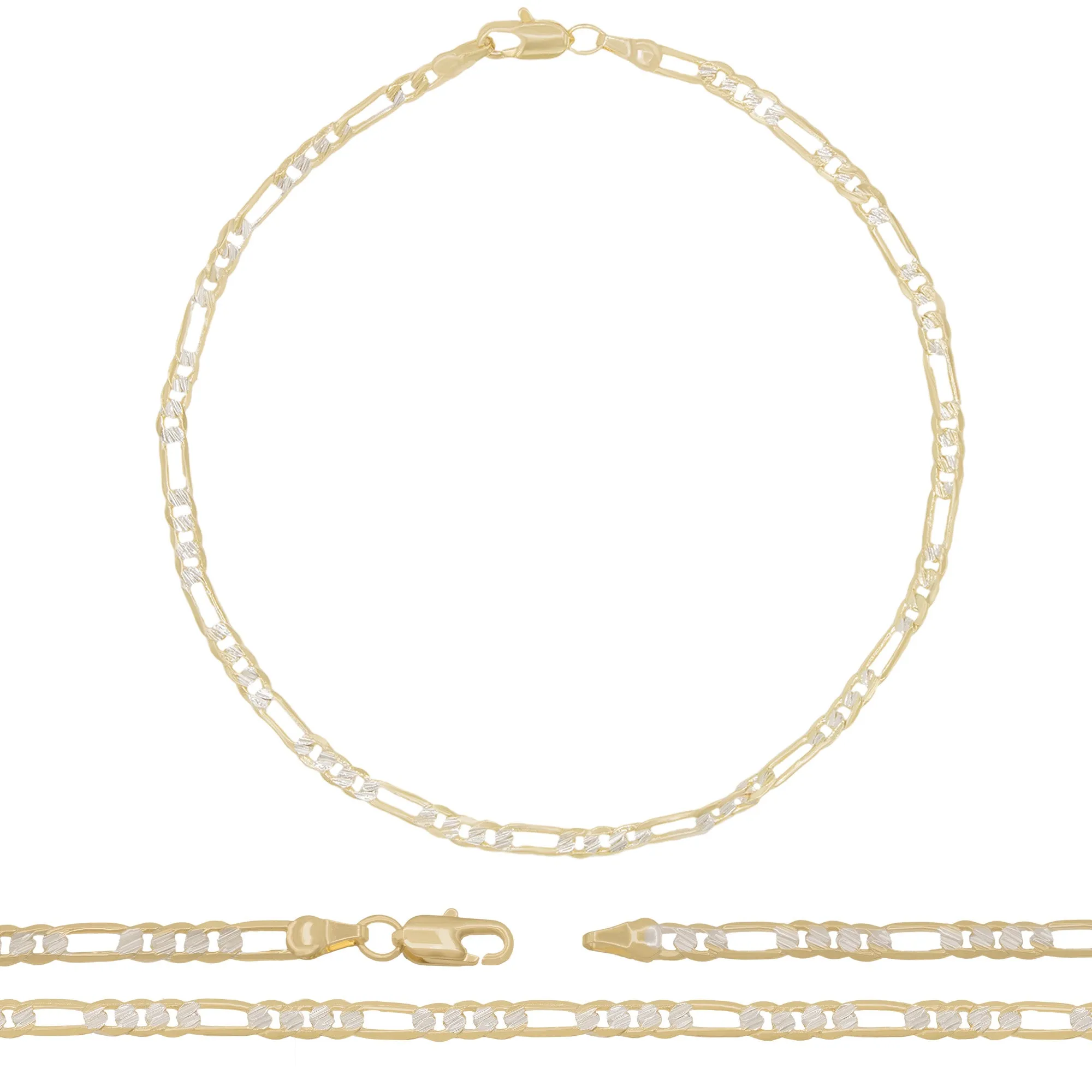 Figaro Chain Anklet 14K Gold Filled Jewelry Women 9.5''
